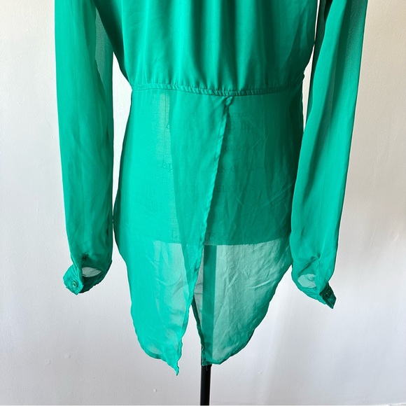Free People Semi Sheer Long Sleeve Blouse Small - Picture 11 of 15